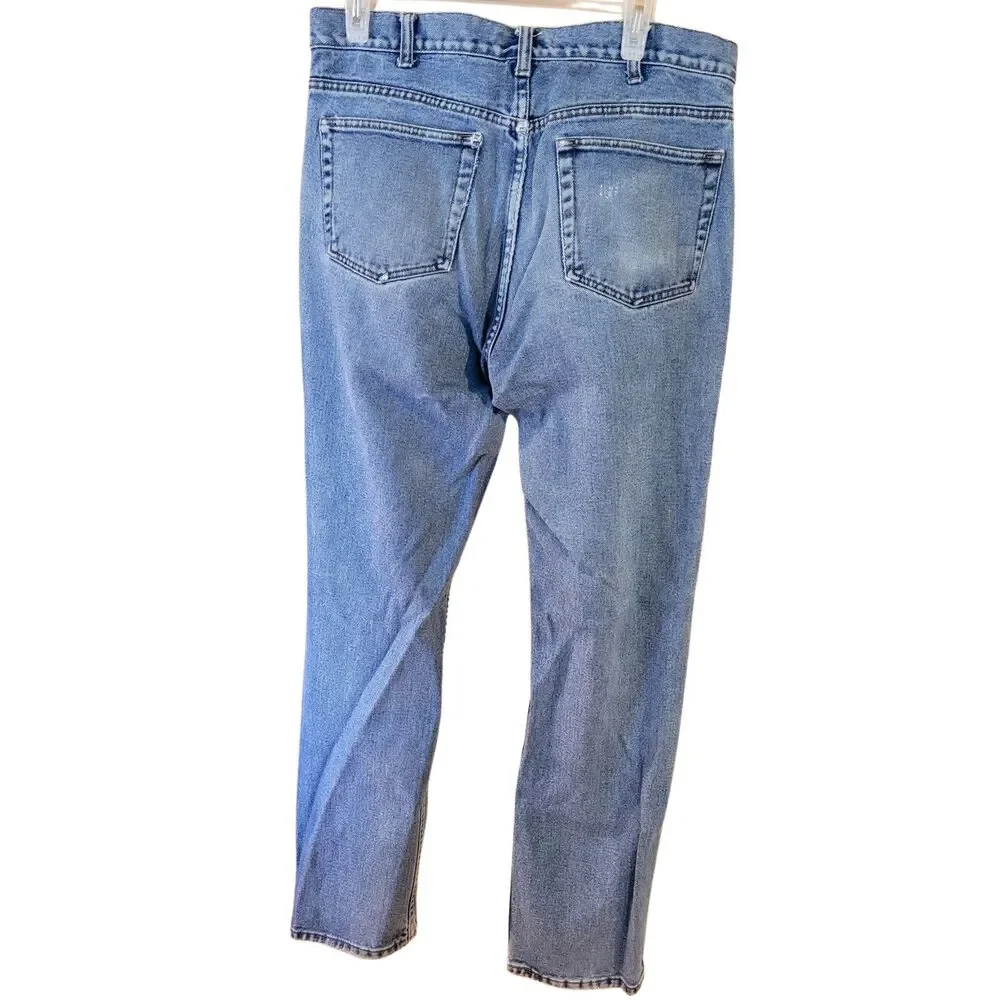 Vintage Merona 33x32 100% Cotton Well Loved Pre-Owned Jeans zip Fly Straight Leg